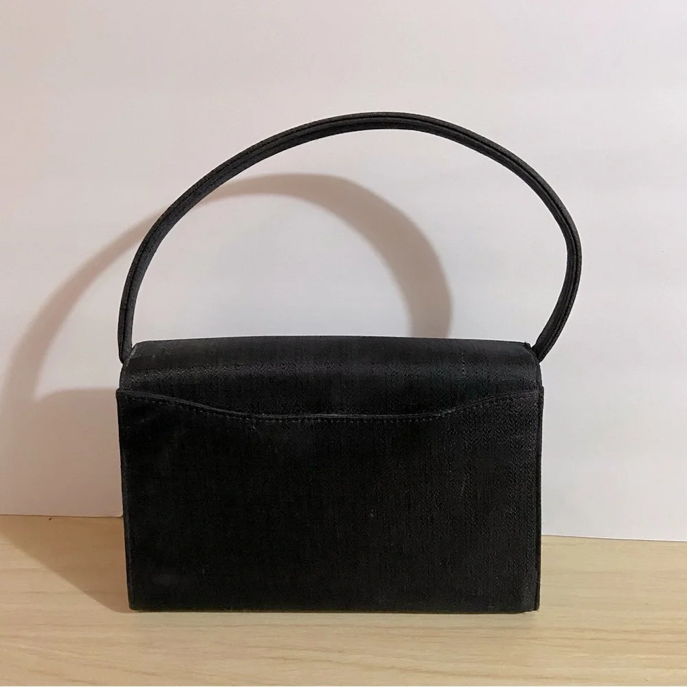 Vintage Saint Claire Handbag Bag Purse Clutch Elegant Classic Minimalist Black